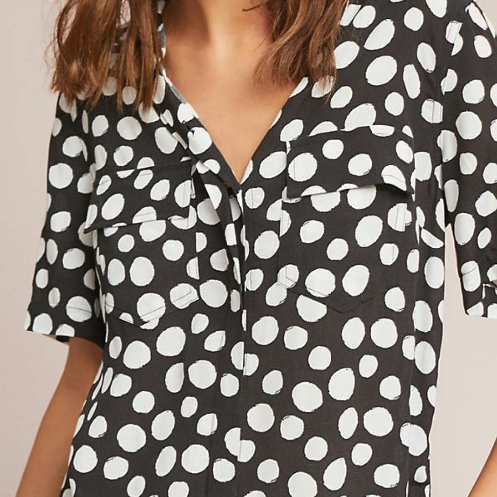 Anthropologie Bergen Floral Porridge Buttondown XS - Picture 2 of 3